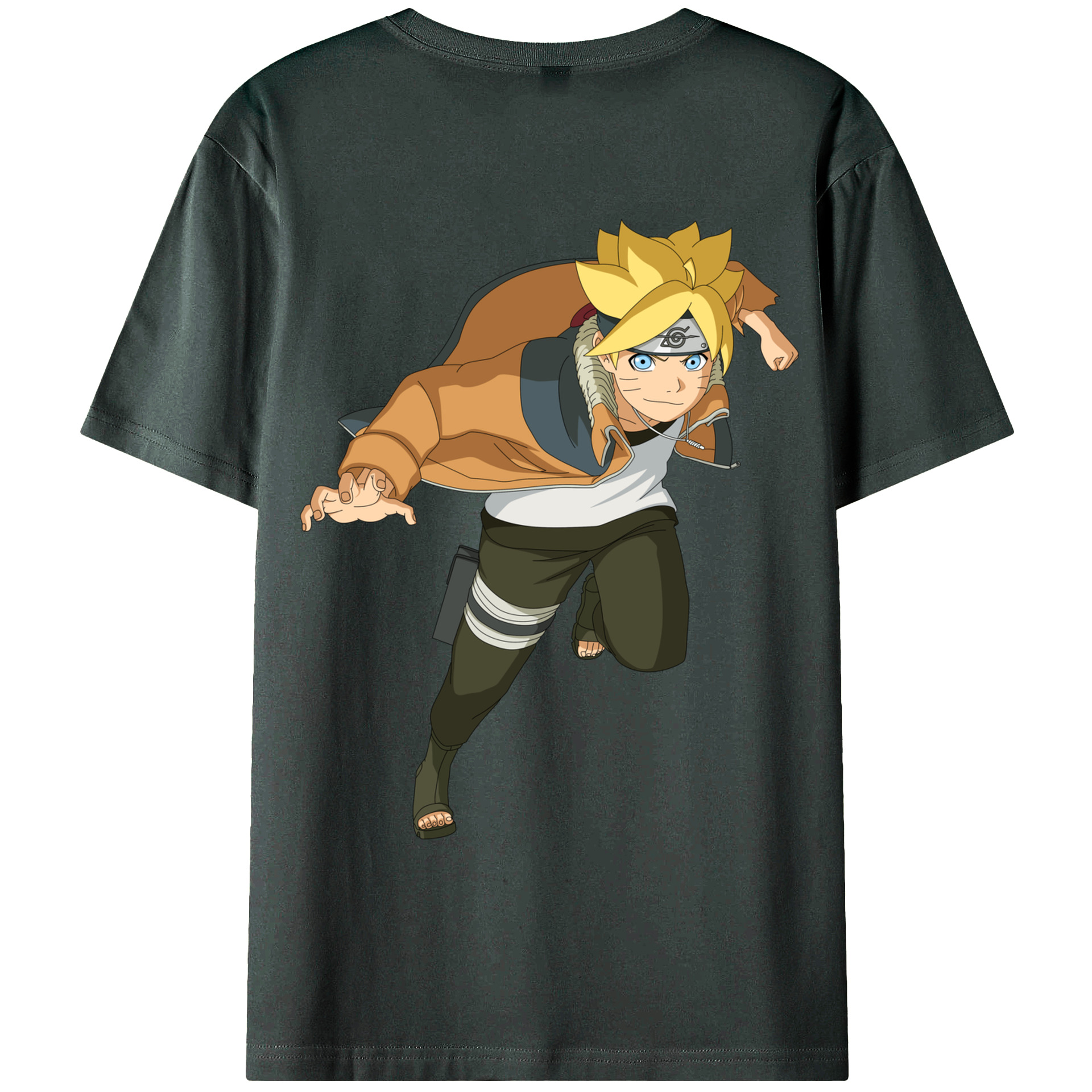 （画像用） NARUTO -ナルト- うずまき ナルト Uzumaki Naruto 綿100％ メンズ半袖Tシャツ（バックプリント） 通気性